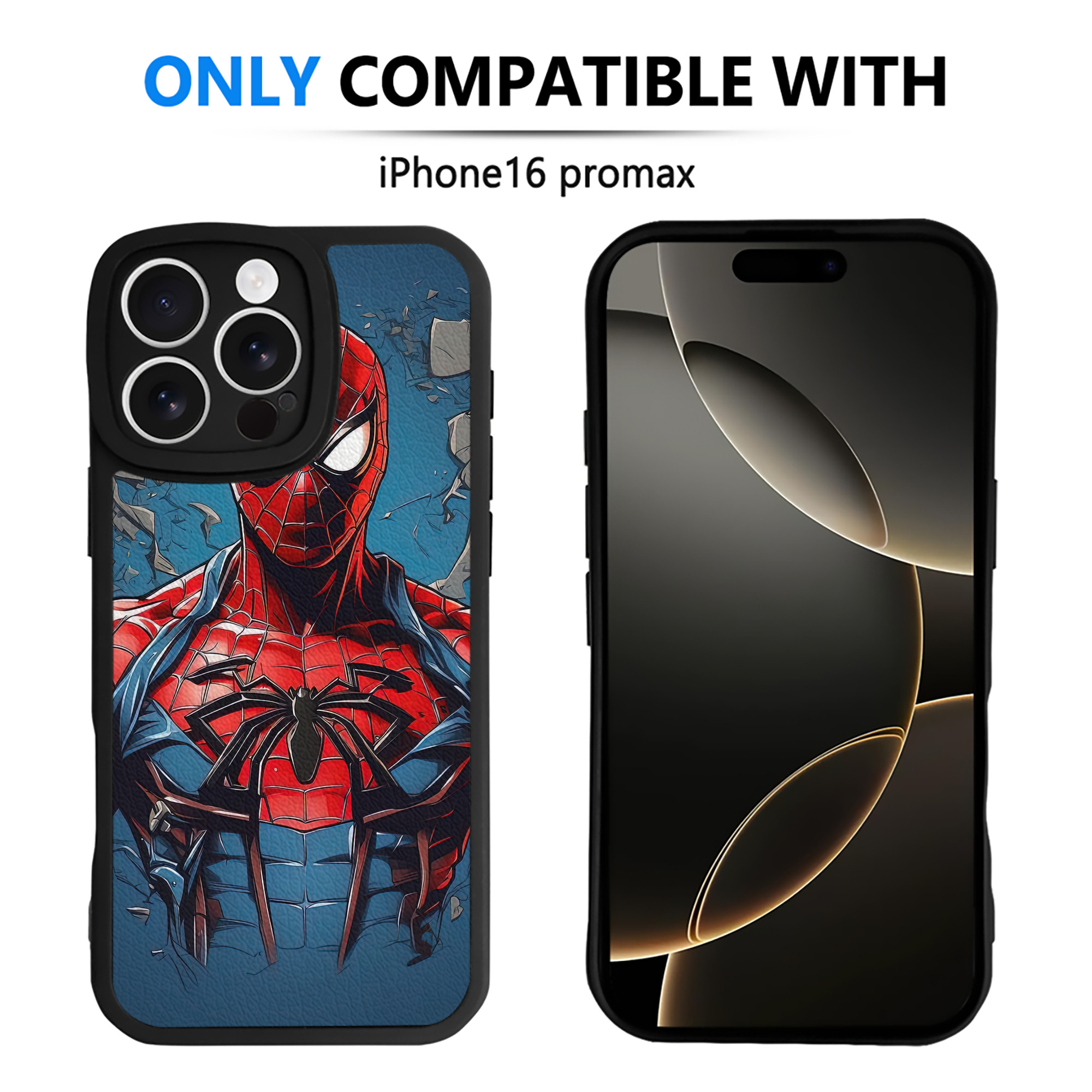 （画像用） Spider Man スパイダーマン 【iPhone 16シリーズ対応】シリコンスマホケース（レザー調） 材質：シリコン